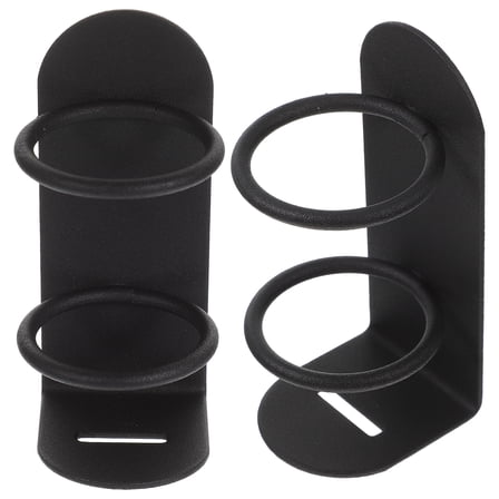 USHOBE Bathroom Wall-Mounted Toothbrush Holder 2Pcs Iron Black for Electric Toothbrush and Storage