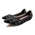 thumbnail image 2 of TOWED22 Women's Flats Pointed Flats Shoes Women Breathable Ballet Flats for Women Mesh Shoes for Women Flats Comfortable 7,Black, 2 of 5