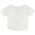 thumbnail image 2 of Jedidiah Womens Floral Peace Sign Graphic T-Shirt, White, Medium, 2 of 2