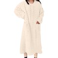 thumbnail image 3 of Naotn Women's Flannel 2 Piece Pajama Set Winter Warm Fleece Pullover Sleepdress & Pants Comfy Soft Loungewear Set, 3 of 9