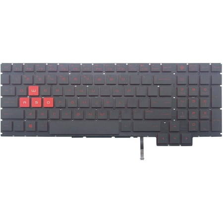 New US Black Red Backlit English Laptop Keyboard (Without Frame) Replacement for HP Omen 15-CE018DX 15-CE019DX 15-CE026TX 15-CE005TX