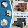thumbnail image 4 of Lavish Cover 100% Waterproof Recliner Loveseat Cover, 2 Pieces Non-Slip Recliner Couch Slipcovers, Washable Furniture Protector with Pockets & Elastic Straps for Kids Pets, 2 Seaters, Dark Gray, 4 of 8