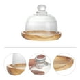 thumbnail image 5 of Eease Clear Glass Dessert Cheese Cloche Dome with Wood Serving Tray Wooden Cupcake Holder for Cake Desert Salad Storage Display, 5 of 5