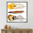 thumbnail image 2 of Designart 'Ethnic Yellow Feather From Wing On White' Bohemian & Eclectic Framed Canvas Wall Art Print, 2 of 5
