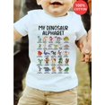 thumbnail image 1 of Camiseta Gourd Doll para niño, 100 % algodón, cuello redondo informal, manga corta, ligeramente elástica, con estampado de dinosaurios para niños, camiseta de verano | Camiseta con estampado de dino, 1 of 6