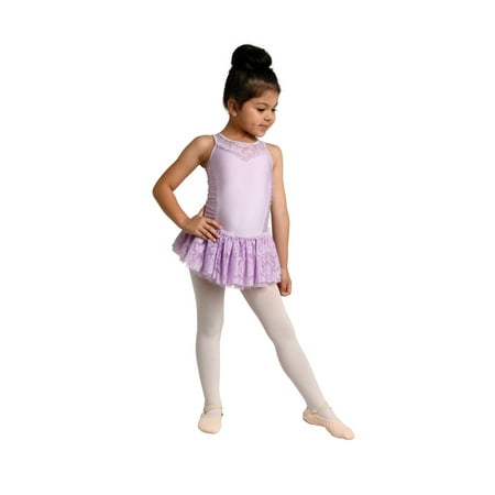 Danshuz Little Girls Lavender Keyhole Back Shirred Side Panels Tank Dress