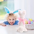 thumbnail image 2 of RUIG Easter Fabric Bunnies Farmhouse Rustic Bunny Spring Decor with Yellow Bow Easter Rabbit Decor Spring Stuffed Animal for Home Tiered Tray Basket Bowl Filler Rabbit Collections, 2 of 6