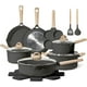 thumbnail image 1 of Juego De 17 Ollas Y Sartenes, Sartén antiadherente de mármol incluye cuchara y espátula, Juego de cocina para autocaravana sartén y Incluye sartén y olla para sopa, Uso En Cocina De Inducción(Negro), 1 of 7