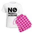 thumbnail image 5 of CafePress - No War In Ukraine Women's Light Pajamas - Women's Short Sleeve Print T-Shirt and Pants Light Cotton Pajama Set, 5 of 7