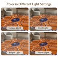 thumbnail image 7 of ODIKA 8'x10' Washable Area Rug Striped Borders Blanket Football Bold Center Round Basketball Hoop Playful for King Size Bedroom Under Bed, Master Suite, Non-Shedding, Easy Care, 7 of 7