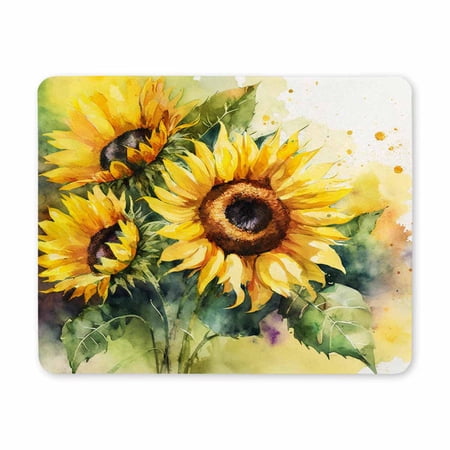 Mouse Pad, Square Computer Mouse Pads with Floral Design, Washable Mouse Mat with, Gaming Office Home Non-Slip Rubber Base Mousepad, Flowers