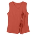 thumbnail image 7 of Women's Sleeveless V-Neck Linen Tank Top, Solid Color Casual Summer Blouse, 7 of 7