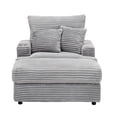 thumbnail image 4 of 39 Inch Spring Upholstered Armchair with Ottoman Set, Corduroy Fabric Comfortable Single Sofa with Cup Holder for Living Room/Bedroom/Office, Grey, 4 of 9
