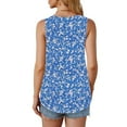thumbnail image 4 of Frostluinai Plus Size Tank Tops for Women Sleeveless Crew Neck Pleated Tunic Tanks Casual Floral Print Tanks Loose Fit Dressy Tank Tops, 4 of 6