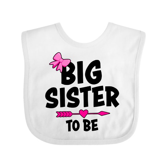 Inktastic Big Sister to Be with Bow and Arrow Girls Baby Bib