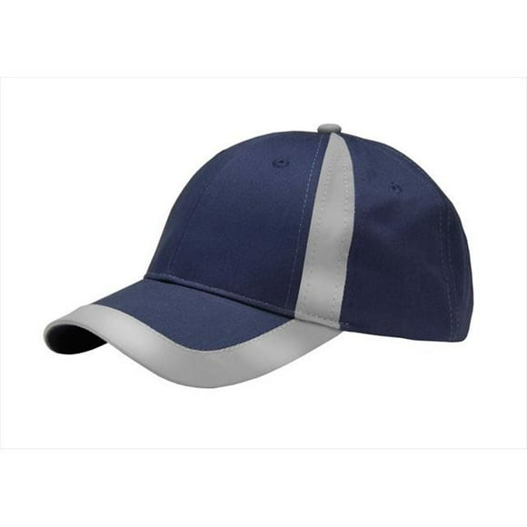 Whispering Pines Sportwear RF102 Reflector Hat With Reflective Grey Insert Side-Visor, Navy