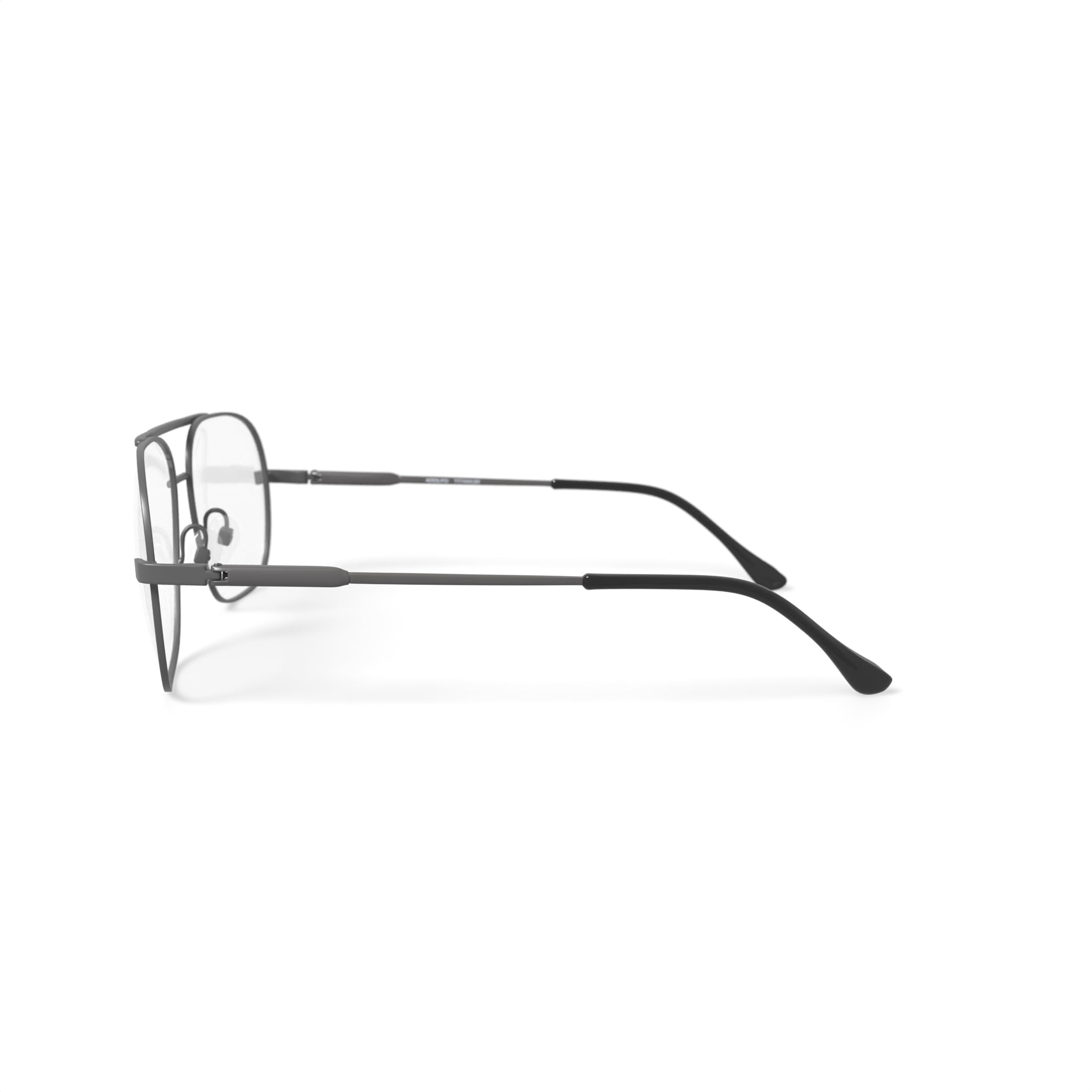 Adolfo Men's Grant Aviator Prescription Eyeglasses with Case, Gunmetal