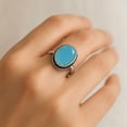 thumbnail image 7 of Handmade Natural Chalcedony Gemstone Ring Sterling Silver Fashion Jewelry Healing Crystal Ring for Women Size US 8, 7 of 7