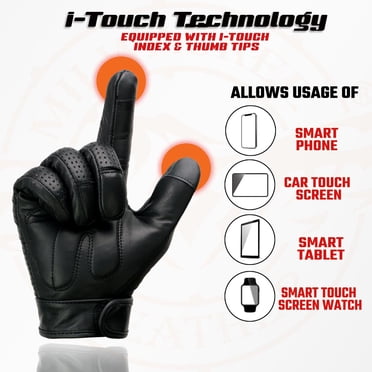 Milwaukee Leather Motorcycle Gloves - Touchscreen Compatible With Gel Palm, Size 4XL