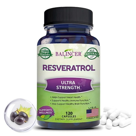 Balincer Resveratrol Supplement, 1000mg, 120 Veggie Capsules, Supports Heart Health & Antioxidant Defense