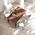 thumbnail image 3 of Homy Casa Modern 5-Piece Rectangular Fuax Walnut Dining Table Set with Padded Chairs, 3 of 11