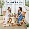 thumbnail image 6 of Best Choice Products 3-Piece Acacia Wood Bistro Set, Folding Patio Furniture w/ 2 Chairs, Table - Cream, 6 of 8
