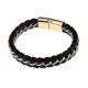thumbnail image 5 of Mens Punk Leather Mix Color Bracelet With Gold Stainless Steel Clasp, 5 of 5