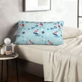 thumbnail image 6 of Pofeuu Sailboats Anchors Print Polyester Microfiber Plush Pillowcases, Super Soft and Cozy Pillow Case Covers with Envelop Closure（Pillow core not included）-16"x24", 6 of 6