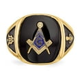 thumbnail image 4 of 14K Yellow Gold Ring Band Themed Men's Masonic, 4 of 5