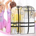 thumbnail image 3 of TNOBHG Cheer Uniform Costume Bag Transparent Multi-pocket Clothing Dustproof Bag Set for Hanging Storage Moisture-proof Zipper Closure Ideal for Dance, 3 of 8