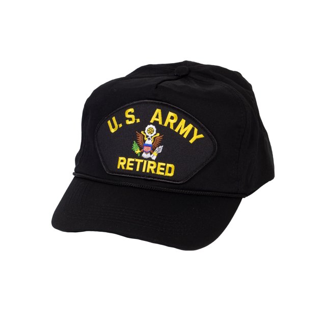 Casquette de Baseball Snapback Non Structurée Série Retraitée Militaire Américaine Armée Américaine Noire