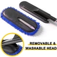 thumbnail image 6 of GARITIN Car Duster, Microfiber Car Cleaning Brush with Extendable Handle, Scratch-Free for SUV Truck RV Roof Windshield, Wet/Dry Washable Head, Blue, 6 of 7