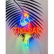 Queen Sense 17" Tiki Bar Parrot Neon Sign Acrylic Man Cave Handmade Neon Light 117TBP