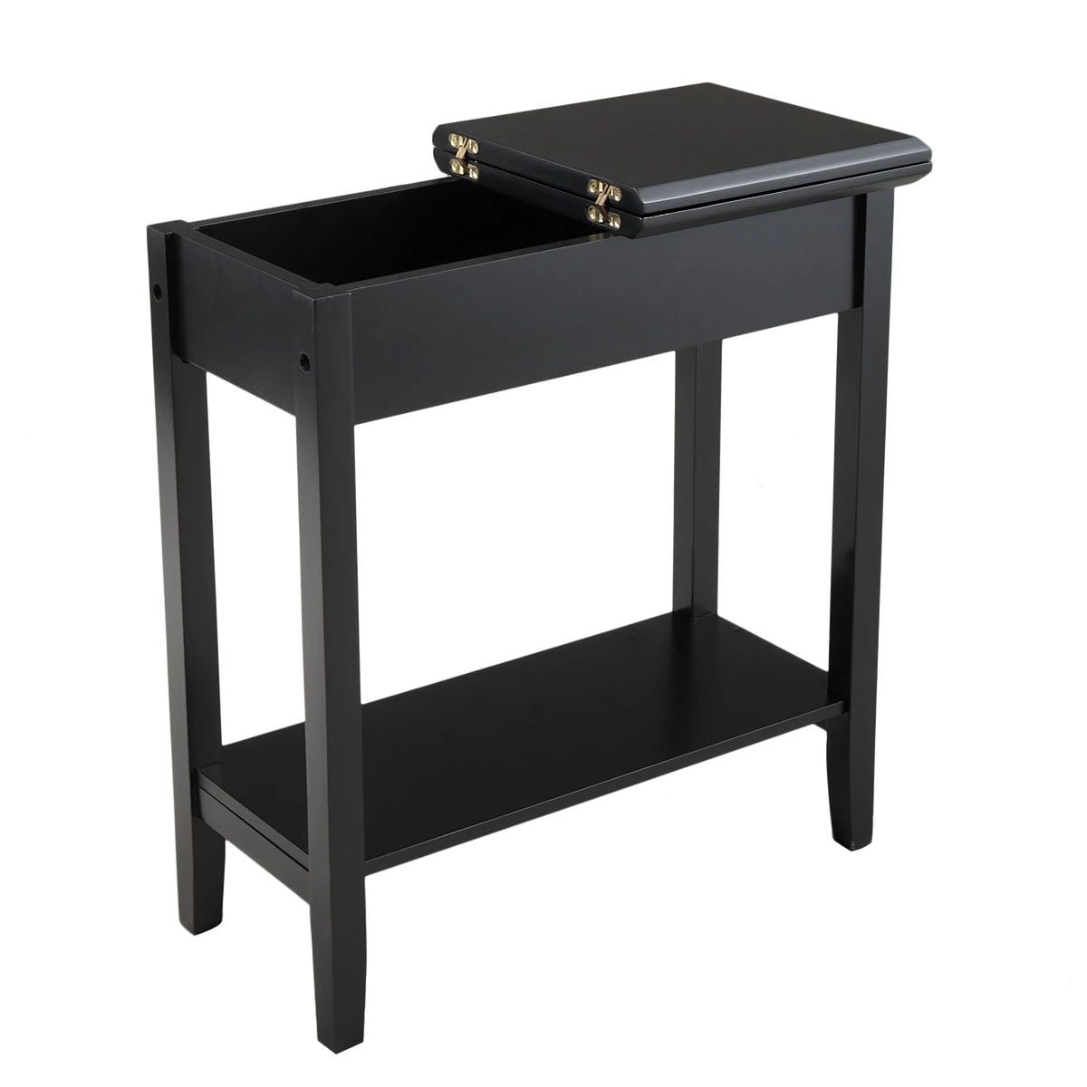 American Heritage Flip Top End Table Narrow Side Table with Storage