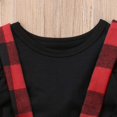 thumbnail image 3 of Camiseta de manga larga para niños y niñas pequeñas con tirantes a cuadros rojos, vestido general, trajes de Navidad Xemadio CJWUS-2165, 3 of 7