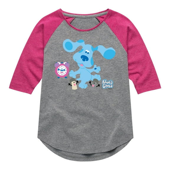 Blue Clues & You! - Blue Clues Crew - Toddler And Youth Girls Raglan Graphic T-Shirt