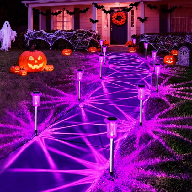 Luces solares para caminos Gorrzai, paquete de 10 unidades, impermeables, para Halloween