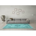 thumbnail image 3 of Ahgly Company Indoor Rectangle Medallion Light Blue Traditional Area Rugs, 7' x 10', 3 of 4