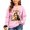 Pink, variant on Venzia Women Cute Fall Sweatshirt, Retro Pumpkin Black Cat Cartoon Graphic Crewneck Casual Autumn Pullover Top