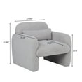 thumbnail image 4 of Minimalist Teddy Fleece Single Sofa Chair With Arms And Pillow, Grey Accent Chair For Living Room And Bedroom, 4 of 14