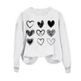 thumbnail image 4 of Erwazi Valentine Shirts for Women Love Heart Printed Valentines Sweatshirt Long Sleeve Crewneck Pullover Sweatshirts Tops, 4 of 4