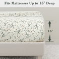 thumbnail image 6 of PixelForge 100% Cotton Queen Size Sheets,4 Piece Pure Percale Bed Sheets Set Deep Pocket Fits Mattress Upto 15",Floral Sprig Pattern, 6 of 7