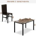 thumbnail image 3 of MOOSENG 5 Piece Dining Table Set for 4, Faux Marble Kitchen Table and Chairs for 4, Modern Dining Room Table with 4 Chairs, Dinner Table Set for Small Spaces, Brown, 3 of 9