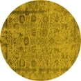 thumbnail image 1 of Ahgly Company Indoor Round Oriental Yellow Industrial Area Rugs, 3' Round, 1 of 4