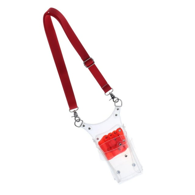 HILABEE Plastic Professional Barber Cutting Shear Scissors Bag Holder Pouch Clear Red