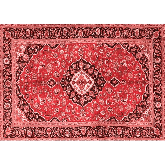 Ahgly Company Indoor Rectangle Medallion Red Traditional Area Rugs, 3' x 5'