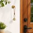 thumbnail image 5 of Brass Bell with Polished Gold Finish and Leather Cord, Decorative Door Bell Chime for Home Decoration and Entryway, Vintage Christmas Decoration Hanging Decor Set of 2, 5 of 5