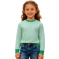 thumbnail image 3 of WOYY Boys Striped Sweatshirt Casual Crew Neck Pullover Unisex Kids Soft Top, Sizes 3-14, 3 of 5