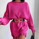 thumbnail image 2 of Gibobby Suéter casual mujer, Suéter de cuello redondo para mujer, casual, manga larga, punto grueso, suéter suave(Rosa caliente,XG), 2 of 3