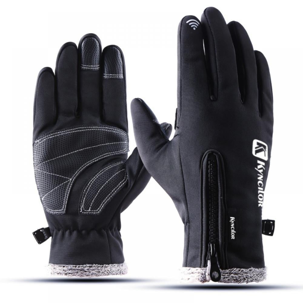 Winter Gloves Touchscreen Zipper Thermal Thicken Skiing Warm Mittens Men Women 